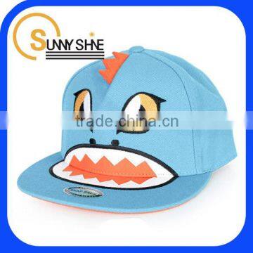 2014 custom shark flat brim snapback hat embroidery children hat