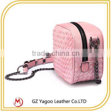 Wholesale Pink Leather Woven Teen Bags photo-5