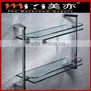 bathroom two tier glass shelf