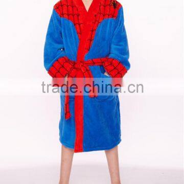 Wholesale Cosy Thermal Warm Spider-man Children Cotton Bathrobe