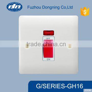 13 amp single 1 Gang on/off switch with red light GH16