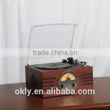 Retro Vintage Turntable AM FM Radio MP3 Speakers on sales