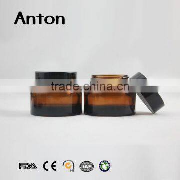 60g amber glass jar for make-up cosmetics with cap