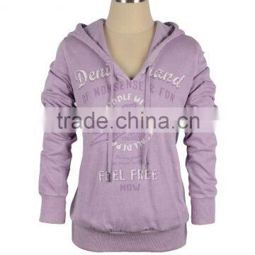 Women's 100% cotton front chest print knitted top .