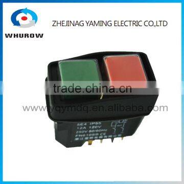 Ignition Momentary Press Push Button Switch YCZ2 Emergency stop 5 Pin 12A 120V IP55 250V On Off Red Green sign wiring brass feet