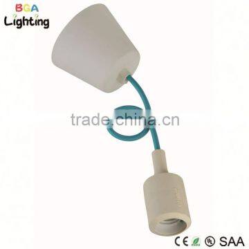 UL E26 Rubber Coating Mini Pendant Lighting Cord With Fabric wire