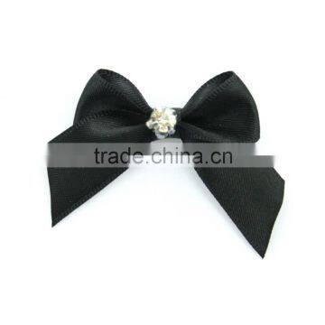 Black ribbon bows with rhinestone