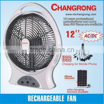 emergency rechargeable 12" table fan