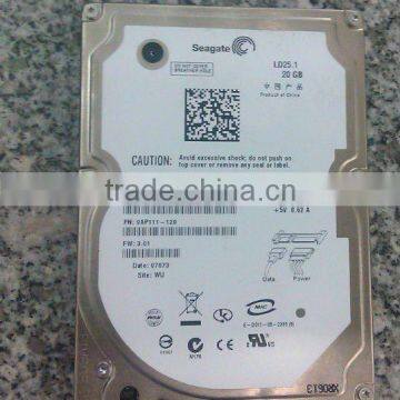 2.5"SATA Seagate 20G Hard Disk With Three Years Warranty
