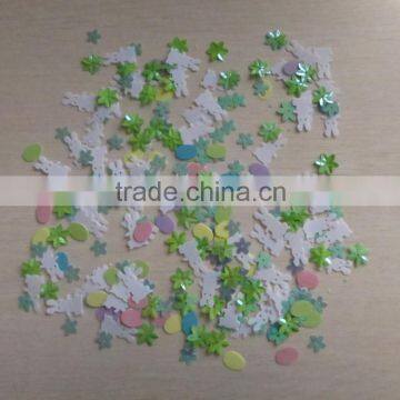 2.0X1.2cm Metallic PVC Chick Rabbit Grass New Spring Confetti for party decoration