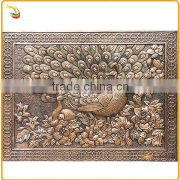 Modern Beautiful Peacock Wall Relief Sculpture Bronze Relief Sculpture