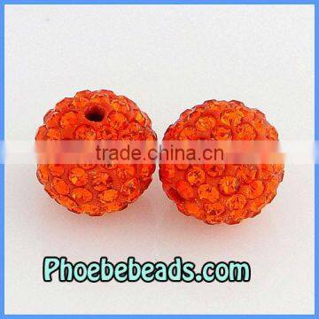 New 12MM Shamballa Beads Wholesale Orange (12Colors) Crystal Rhoinestone Pave Clay Disco Ball Accessories DIY Making Bracelets