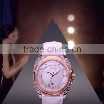 2015 Lastest Sapphire Glass Stainless Steel Case Stone Set Japan Quartz Dress Watch for Women 5ATM photo-6