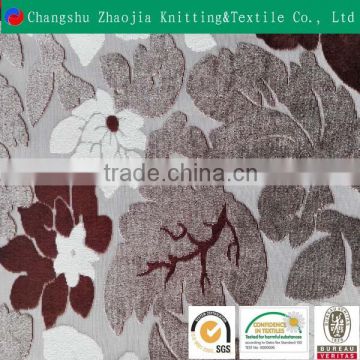 Changshu Zhaojia knitting custom 100% polyester cationic upholstery velvet jacquard fabric