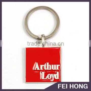 High qulaity square shape red keychain promotional gift