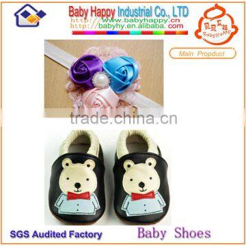 New popular lovely panda attractive baby leather shoes