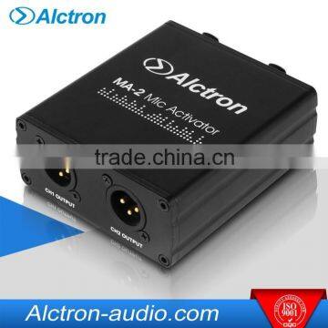 Alctron MA-2 Mini Dual Channel Microphone Activator, Pro Mic Preamplifier, 2-Channel Mic Preamplifier