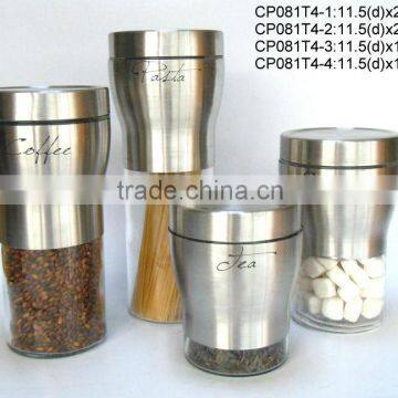 CP081T4 glass jar with stainless steel casing