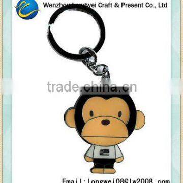 fresh design soft pvc various colors cute rubber monkey keychain