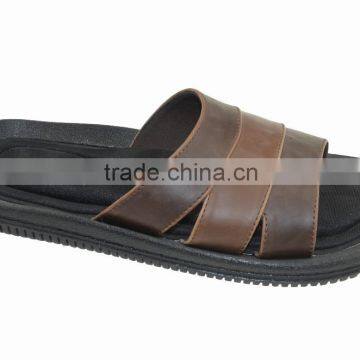 High quality PU leather men's slipper fashion slippers customised