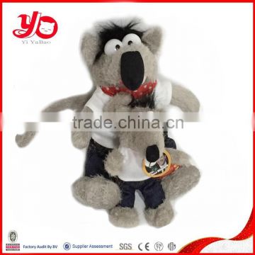 cute plush wolf toy for kids, plush wolf toy