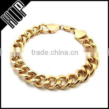 10mm Cuban Link Style Gold Plated Bracelet