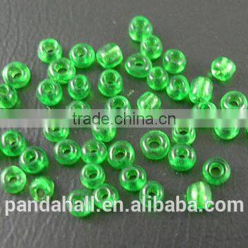 12/0 Glass Seed Beads, Transparent Green Loose Tiny Beads(SDB7)