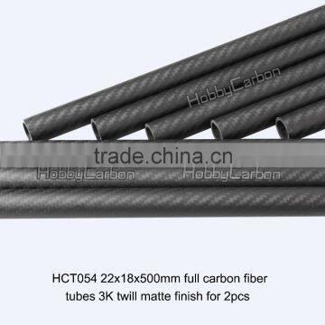 Multirotor / UAV 22*18*500mm 3k Professional Pure Carbon Fiber Twill Matte Weave Round/Square Tube