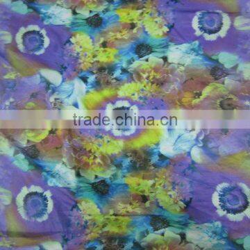 Fancy Color Satin Stretch Yarn Digital Printing Fabric For Lady dresses