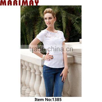 China wholesale embroidery lady lace blouse and skirt