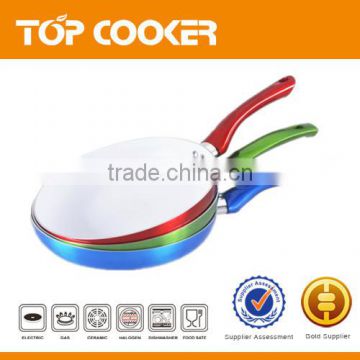 Pressed aluminum colorful ceramic coating fry pans