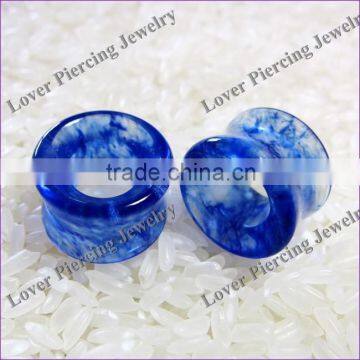 Fashion Blue Pyrex Glass Ear Plugs Piercing [GB-520]