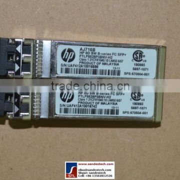 HP AJ716B AJ716A 670504-001 AJ716-63002 HP 8Gb SW SFP+ FTLF8528P2BNV-H2 HP 8GB SHORTWAVE B-SERIES FIBRE CHANNEL 1 PACK SFP+ TR