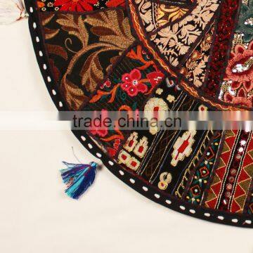 Indian Traditional Meditation Pillows Round Cushion Ethnic Decorative Pillow Patchwork Pillows photo-5