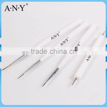 ANY Cheap Nail Art Student Using 4PCS White Wood Nail Brush Set