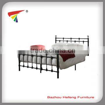 Wood slats bedroom furniture metal double bed frame