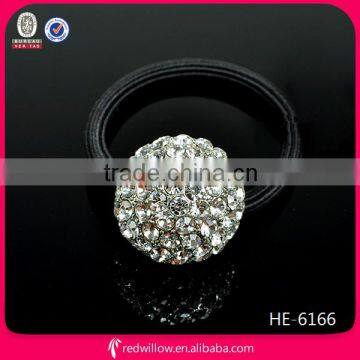 Wholesale clear rhinestone Small ball hair band metal hair ties