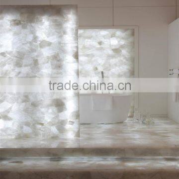 Precious clear quartz gemstone for counter natural quartz stone polished slab for counter ,table                        
                                                Quality Choice
