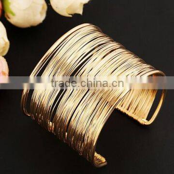 Punk Women Ladies Gold Silver Hollow Open Wide Bangle Cuff Jewellery Bracelet photo-4
