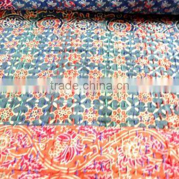 RTHKG-1 Beautiful Traditional Handmade Cotton Fabric Patchwork Kantha Gudri Throw Bedspread Indian Textile Wholesaler Jaipur photo-5