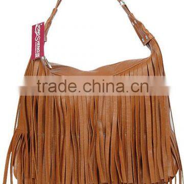 Chinese factory wholesale PU tassel fringe bag retro shoulder bag