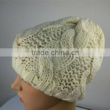 Winter hat white hat knit hat