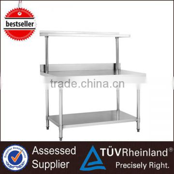 S012 Stainless Steel Restaurant Hotel Work Table With 1 Layer Overshelves