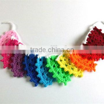 hand made colorful Triangle crochet kids bunting