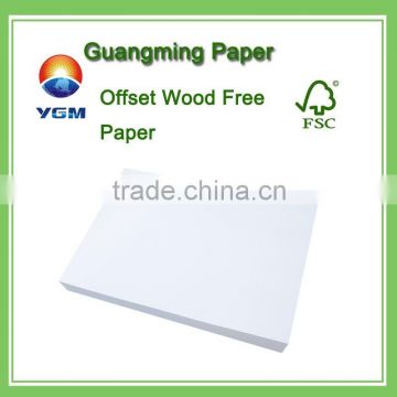 70gsm offset printing paper uncoated woodfree paper