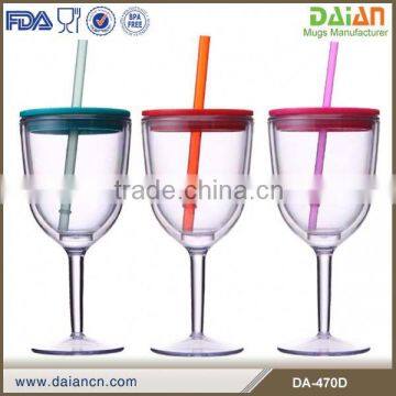 Personalized plastic tumbler bpa free with straw