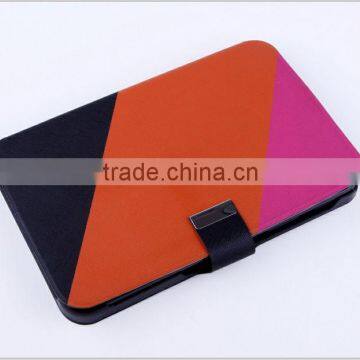 Multicolor stand flip leather wallet case with card slot holder for Samsung Galaxy Tab 2