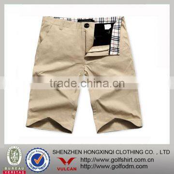 Slim Fit Kakhi Color Yarn Dyed Mens Shorts YKK Zipper