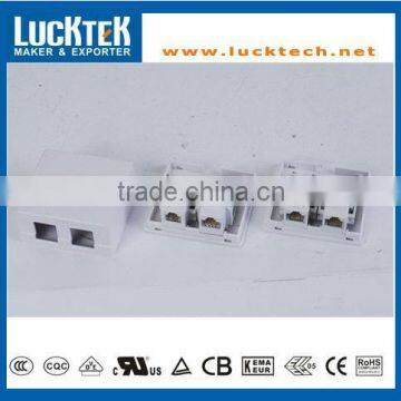 Cat.5e RJ45 2Port Surface Mount Box with P.C.B Jack