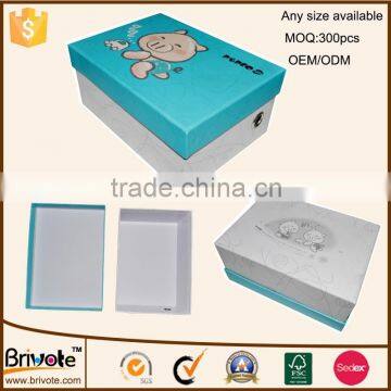 Hot sale!Custom printed cardboard baby shoe box wholesale